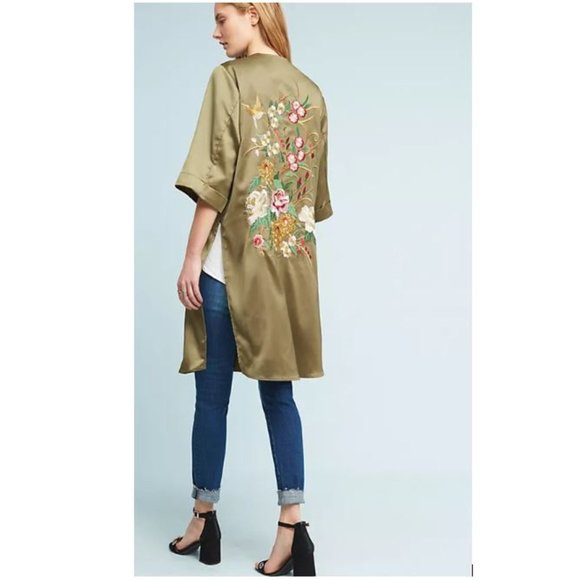 Satin Garden Kimono by Floreat from Anthropologie - Picture 1 of 10